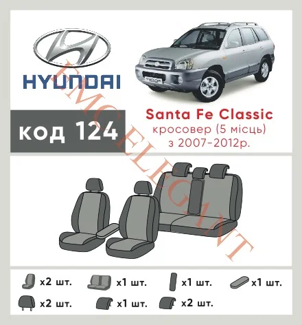 Наші авточохли для Hyundai Santa Fe II Рестайлінг 2009-2012 позашляховик 5 дв. мають розділення спинок та сидінь, що забезпечує ідеальну посадку і захист кожного елементу сидінь. Крім того, ми пропонуємо чохли з відповідною кількістю підголовників та підлокотників, щоб забезпечити повну захист вашого автомобіля. Перегляньте фото на dlx.in.ua та замовляйте прямо зараз!