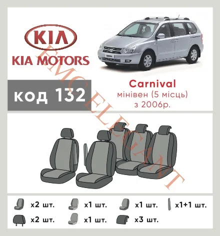Наши автомобильные чехлы для Kia Carnival II 2006-2014 мінівен имеют разделение спинок и сидений, что обеспечивает идеальную посадку и защиту каждого элемента сидений. Кроме того, мы предлагаем чехлы с соответствующим количеством подголовников и подлокотников, чтобы обеспечить полную защиту вашего автомобиля. Просмотрите фото на dlx.in.ua и закажите прямо сейчас!
