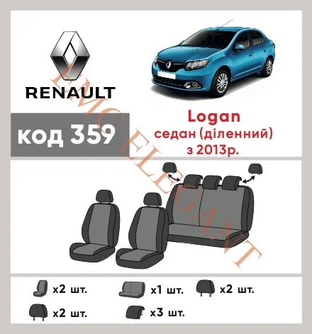 Наші авточохли для Renault Logan II 2012-2018 седан Роздільна мають розділення спинок та сидінь, що забезпечує ідеальну посадку і захист кожного елементу сидінь. Крім того, ми пропонуємо чохли з відповідною кількістю підголовників та підлокотників, щоб забезпечити повну захист вашого автомобіля. Перегляньте фото на dlx.in.ua та замовляйте прямо зараз!