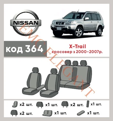 Наші авточохли для Nissan X-Trail I Рестайлінг 2003-2007 позашляховик 5 дв. мають розділення спинок та сидінь, що забезпечує ідеальну посадку і захист кожного елементу сидінь. Крім того, ми пропонуємо чохли з відповідною кількістю підголовників та підлокотників, щоб забезпечити повну захист вашого автомобіля. Перегляньте фото на dlx.in.ua та замовляйте прямо зараз!