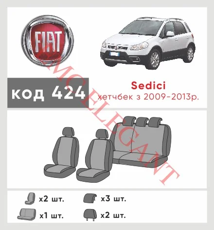 Наші авточохли для Fiat Sedici 2005-2014 хетчбек 5 дв. мають розділення спинок та сидінь, що забезпечує ідеальну посадку і захист кожного елементу сидінь. Крім того, ми пропонуємо чохли з відповідною кількістю підголовників та підлокотників, щоб забезпечити повну захист вашого автомобіля. Перегляньте фото на dlx.in.ua та замовляйте прямо зараз!