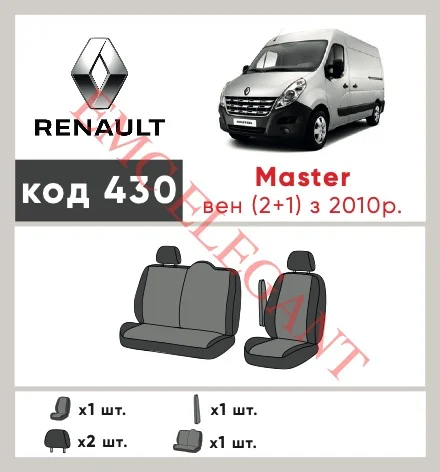 Наші авточохли для Renault Master 2010-2014 мікроавтобус 1+2 мають розділення спинок та сидінь, що забезпечує ідеальну посадку і захист кожного елементу сидінь. Крім того, ми пропонуємо чохли з відповідною кількістю підголовників та підлокотників, щоб забезпечити повну захист вашого автомобіля. Перегляньте фото на dlx.in.ua та замовляйте прямо зараз!