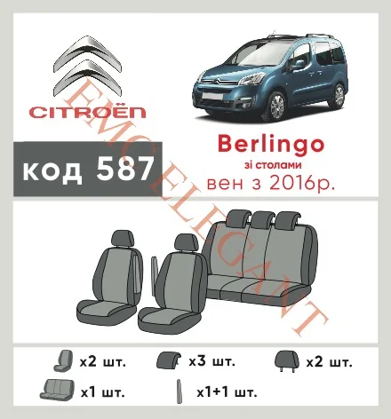 Наши автомобильные чехлы для Citroen Berlingo II Рестайлінг 2 2015-0 компактвен имеют разделение спинок и сидений, что обеспечивает идеальную посадку и защиту каждого элемента сидений. Кроме того, мы предлагаем чехлы с соответствующим количеством подголовников и подлокотников, чтобы обеспечить полную защиту вашего автомобиля. Просмотрите фото на dlx.in.ua и закажите прямо сейчас!