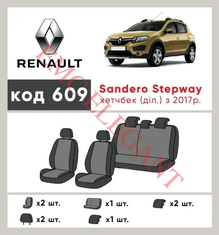 Наши автомобильные чехлы для Renault Sandero II Рестайлінг 2018-0 хетчбек 5 дв. Stepway, роздільна имеют разделение спинок и сидений, что обеспечивает идеальную посадку и защиту каждого элемента сидений. Кроме того, мы предлагаем чехлы с соответствующим количеством подголовников и подлокотников, чтобы обеспечить полную защиту вашего автомобиля. Просмотрите фото на dlx.in.ua и закажите прямо сейчас!