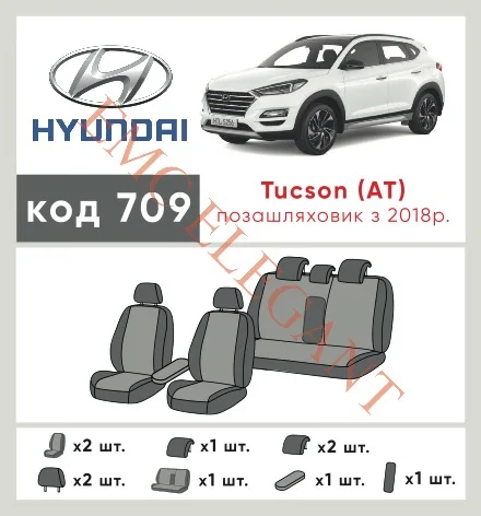 Наші авточохли для Hyundai Tucson III Рестайлінг 2018-2021 позашляховик 5 дв. мають розділення спинок та сидінь, що забезпечує ідеальну посадку і захист кожного елементу сидінь. Крім того, ми пропонуємо чохли з відповідною кількістю підголовників та підлокотників, щоб забезпечити повну захист вашого автомобіля. Перегляньте фото на dlx.in.ua та замовляйте прямо зараз!