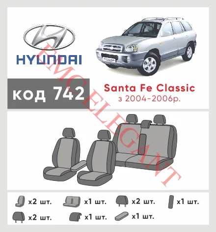 Наші авточохли для Hyundai Santa Fe II 2005-2010 позашляховик 5 дв. мають розділення спинок та сидінь, що забезпечує ідеальну посадку і захист кожного елементу сидінь. Крім того, ми пропонуємо чохли з відповідною кількістю підголовників та підлокотників, щоб забезпечити повну захист вашого автомобіля. Перегляньте фото на dlx.in.ua та замовляйте прямо зараз!