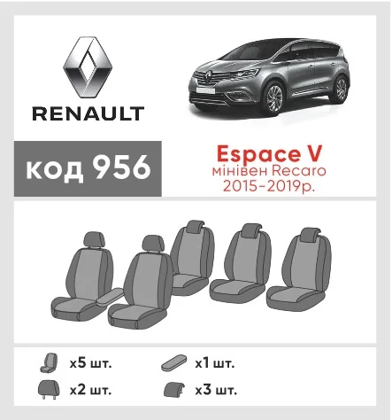 Наші авточохли для Renault Espace V 2015-2019 мінівен мають розділення спинок та сидінь, що забезпечує ідеальну посадку і захист кожного елементу сидінь. Крім того, ми пропонуємо чохли з відповідною кількістю підголовників та підлокотників, щоб забезпечити повну захист вашого автомобіля. Перегляньте фото на dlx.in.ua та замовляйте прямо зараз!